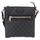GUCCI GG Supreme Sherry Line Shoulder Bag PVC Black Silver 523599 Auth BA10640-13