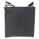 GUCCI GG Supreme Sherry Line Shoulder Bag PVC Black Silver 523599 Auth BA10640-2