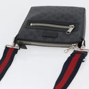 GUCCI GG Supreme Sherry Line Shoulder Bag PVC Black Silver 523599 Auth BA10640-6