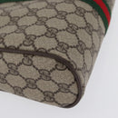 GUCCI GG Supreme Web Sherry Line Clutch Bag PVC Beige Gold 010 378 Auth BA10641-10