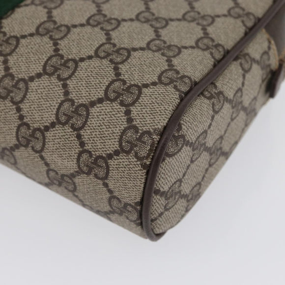 GUCCI GG Supreme Web Sherry Line Clutch Bag PVC Beige Gold 010 378 Auth BA10641
