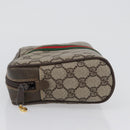 GUCCI GG Supreme Web Sherry Line Clutch Bag PVC Beige Gold 010 378 Auth BA10641-5
