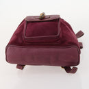 GUCCI Bamboo Backpack Suede Purple Gold 003 1705 0030 Auth BA10642-11