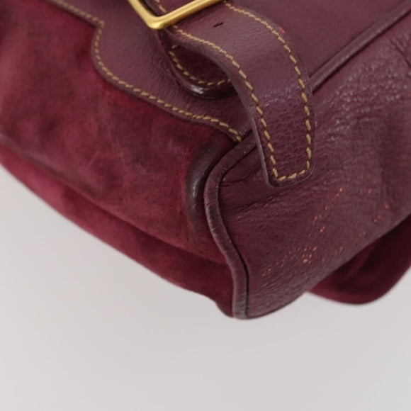 GUCCI Bamboo Backpack Suede Purple Gold 003 1705 0030 Auth BA10642
