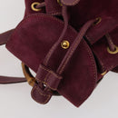 GUCCI Bamboo Backpack Suede Purple Gold 003 1705 0030 Auth BA10642-17