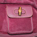 GUCCI Bamboo Backpack Suede Purple Gold 003 1705 0030 Auth BA10642-25