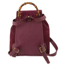 GUCCI Bamboo Backpack Suede Purple Gold 003 1705 0030 Auth BA10642-3