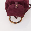 GUCCI Bamboo Backpack Suede Purple Gold 003 1705 0030 Auth BA10642-6