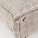 CHANEL New Travel Line Tote Bag Nylon Beige Silver CC Auth BA10644-13
