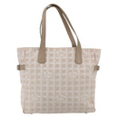 CHANEL New Travel Line Tote Bag Nylon Beige Silver CC Auth BA10644-2