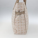 CHANEL New Travel Line Tote Bag Nylon Beige Silver CC Auth BA10644-4