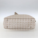 CHANEL New Travel Line Tote Bag Nylon Beige Silver CC Auth BA10644-9