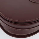 CARTIER Must Line Umhängetasche Leder Bordeaux Gold Auth BA10646-9