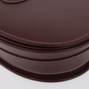 CARTIER Must Line Umhängetasche Leder Bordeaux Gold Auth BA10646-14
