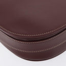 CARTIER Must Line Umhängetasche Leder Bordeaux Gold Auth BA10646-15