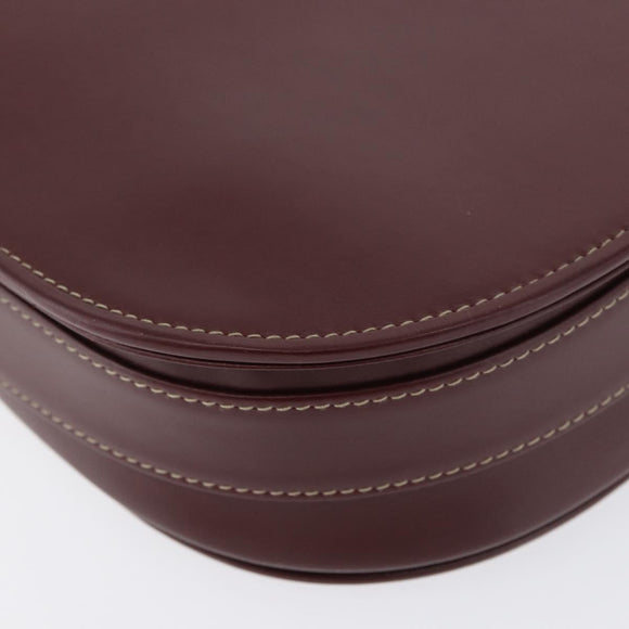 CARTIER Must Line Umhängetasche Leder Bordeaux Gold Auth BA10646