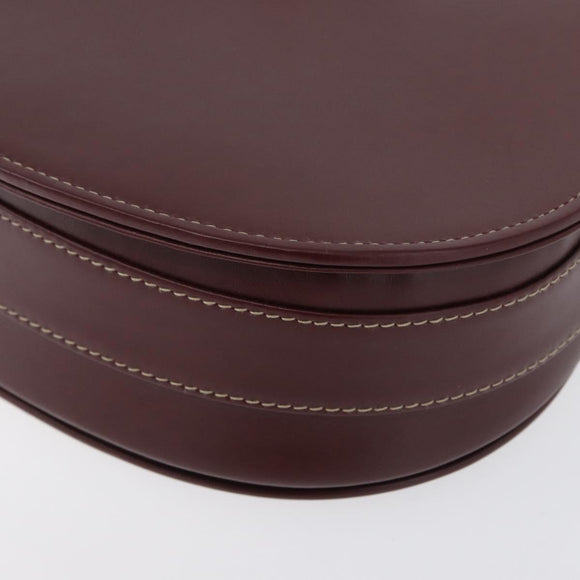 CARTIER Must Line Umhängetasche Leder Bordeaux Gold Auth BA10646