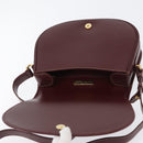 CARTIER Must Line Umhängetasche Leder Bordeaux Gold Auth BA10646-10