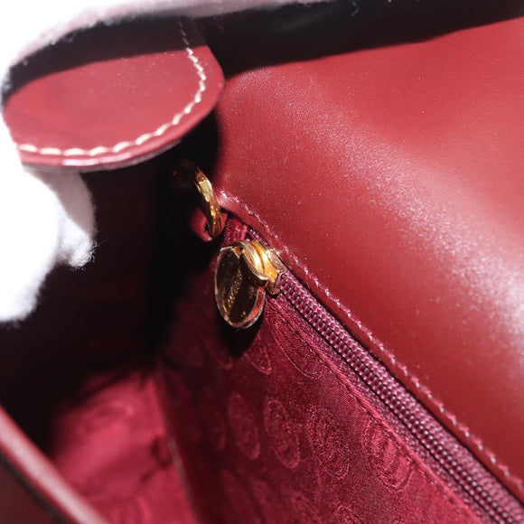 CARTIER Must Line Umhängetasche Leder Bordeaux Gold Auth BA10646