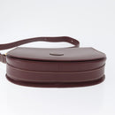 CARTIER Must Line Umhängetasche Leder Bordeaux Gold Auth BA10646-5