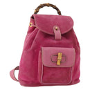 GUCCI Bamboo Backpack Suede Pink Gold 003 58 0030 Auth BA10647-1