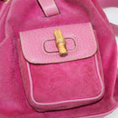 GUCCI Bamboo Backpack Suede Pink Gold 003 58 0030 Auth BA10647-25