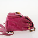 GUCCI Bamboo Backpack Suede Pink Gold 003 58 0030 Auth BA10647-4