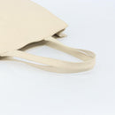CHANEL Tote Bag Caviar Skin White CC Auth BA10649-7