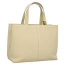 BURBERRY Hand Bag Leather Beige Gold Auth BA1065-1