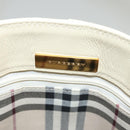 BURBERRY Hand Bag Leather Beige Gold Auth BA1065-11