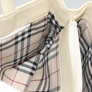 BURBERRY Hand Bag Leather Beige Gold Auth BA1065-17