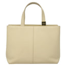 BURBERRY Hand Bag Leather Beige Gold Auth BA1065-13