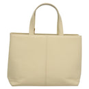 BURBERRY Hand Bag Leather Beige Gold Auth BA1065-2