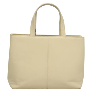 BURBERRY Hand Bag Leather Beige Gold Auth BA1065 - 0