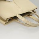 BURBERRY Hand Bag Leather Beige Gold Auth BA1065-6
