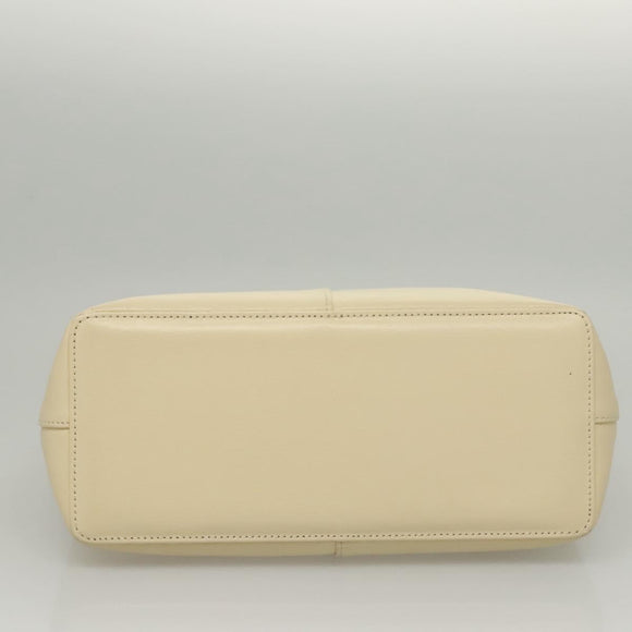 BURBERRY Hand Bag Leather Beige Gold Auth BA1065