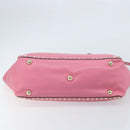 VALENTINO Studs Tote Bag Leer 2way Roze Goud Auth BA10650-5