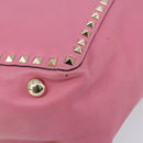 VALENTINO Studs Tote Bag Leer 2way Roze Goud Auth BA10650-15