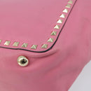 VALENTINO Studs Tote Bag Leer 2way Roze Goud Auth BA10650-17