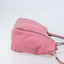 VALENTINO Studs Tote Bag Leer 2way Roze Goud Auth BA10650-3