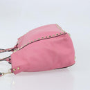 VALENTINO Studs Tote Bag Leer 2way Roze Goud Auth BA10650-4