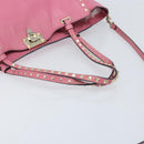 VALENTINO Studs Tote Bag Leer 2way Roze Goud Auth BA10650-7