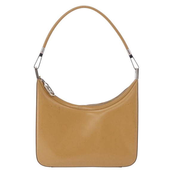GUCCI Shoulder Bag Leather Brown Silver 001 3812 Auth BA10652