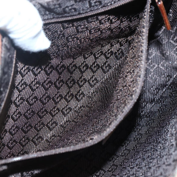 GUCCI Shoulder Bag Leather Brown Silver 001 3812 Auth BA10652