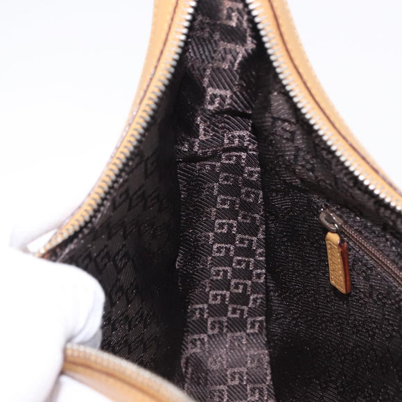 GUCCI Shoulder Bag Leather Brown Silver 001 3812 Auth BA10652