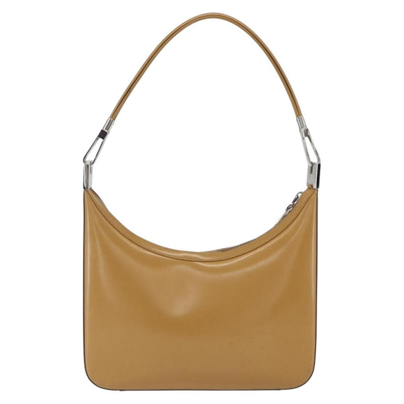 GUCCI Shoulder Bag Leather Brown Silver 001 3812 Auth BA10652