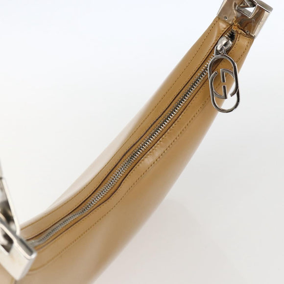GUCCI Shoulder Bag Leather Brown Silver 001 3812 Auth BA10652