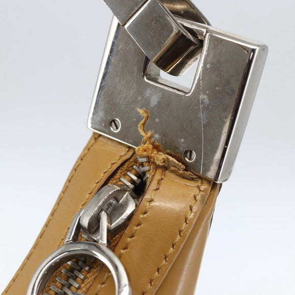 GUCCI Shoulder Bag Leather Brown Silver 001 3812 Auth BA10652