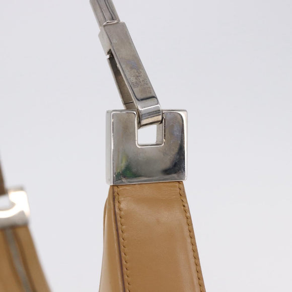 GUCCI Shoulder Bag Leather Brown Silver 001 3812 Auth BA10652