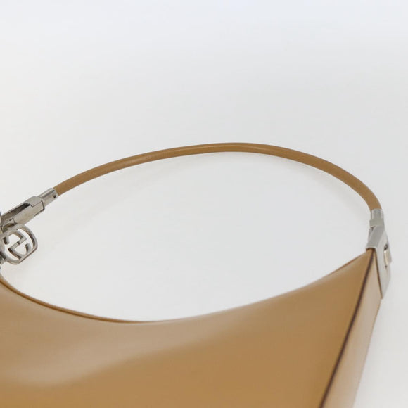 GUCCI Shoulder Bag Leather Brown Silver 001 3812 Auth BA10652